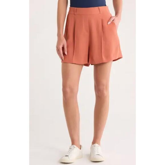 NEW Spanx Carefree Crepe Trouser Shorts Women's Size Large Sedona High Waisted - Picture 1 of 1